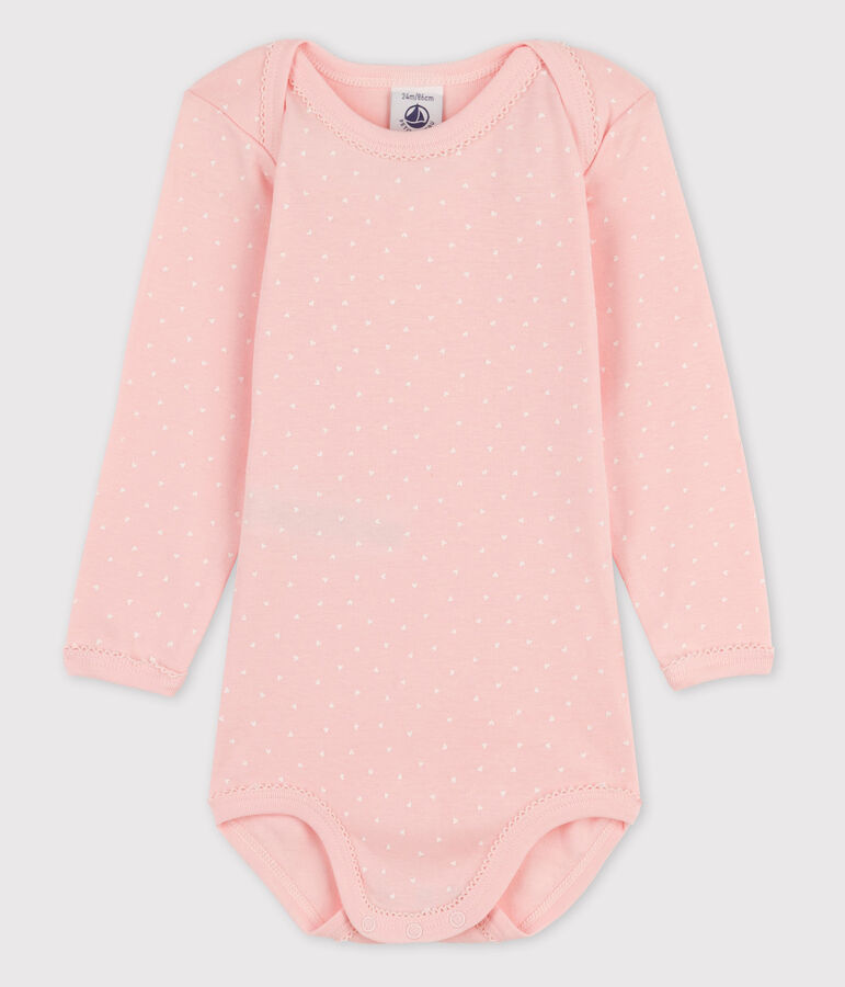 Baby Girls' Long-Sleeved Bodysuit MINOIS pink/MARSHMALLOW white