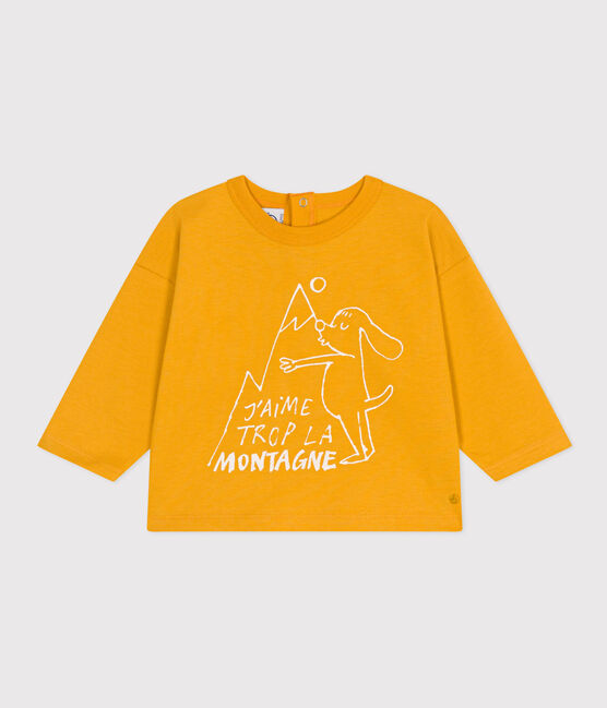 Babies' Long-Sleeved Jersey T-Shirt BOUDOR yellow