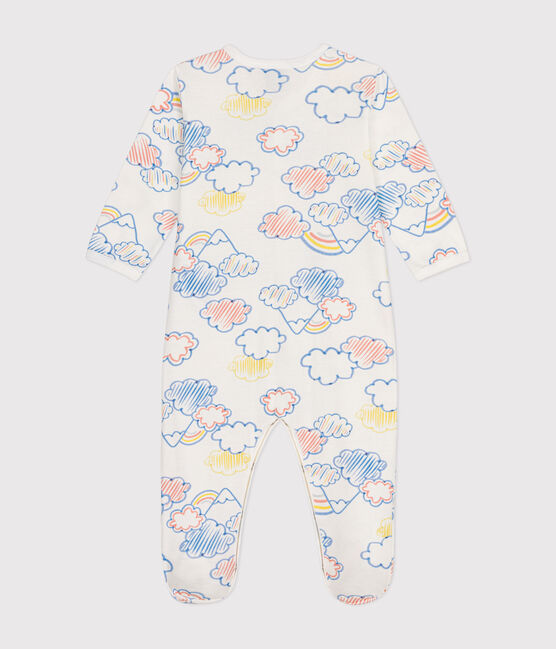 Babies' Cotton Rainbow Print Pyjamas MARSHMALLOW white/MULTICO white