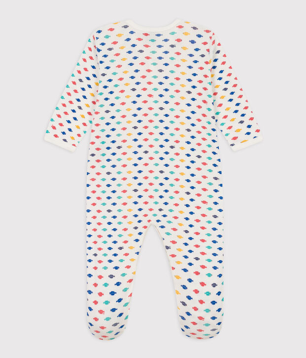 Sealife Themed Cotton Sleepsuit white/multicolor
