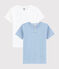 Boys' Blue Short-Sleeved Pinstriped Organic Cotton T-shirt - 2-Pack variante 1
