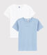 Boys' Blue Short-Sleeved Pinstriped Organic Cotton T-shirt - 2-Pack