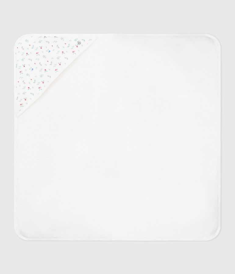Babies' cotton bath wrap white/multicolor