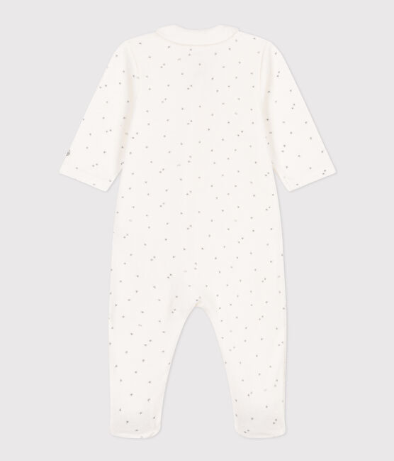 Babies' Starry Velour Pyjamas MARSHMALLOW white/GRIS grey