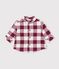 Babies' checked flannel shirt brown/beige