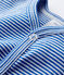 Babies' Blue Striped Footless Cotton Sleepsuit PABLITO blue/MARSHMALLOW white