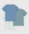 Pack of children's short-sleeved cotton T-shirts with Eiffel Tower design variante 1