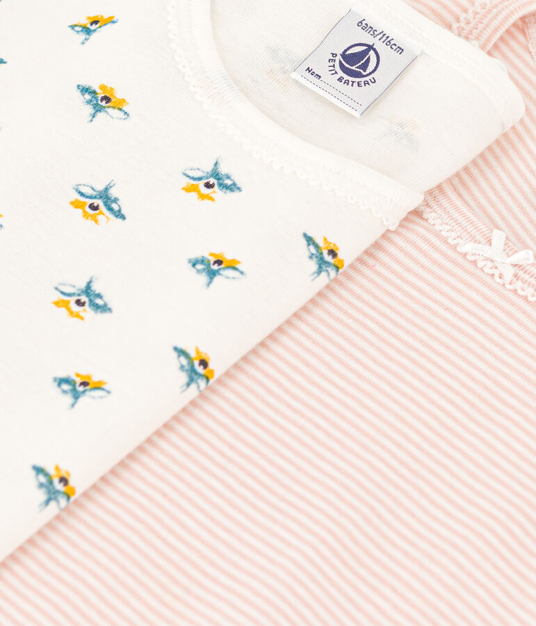 Girls' Flower Long-Sleeved Cotton T-Shirts - 2-Pack multicolor