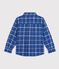 Children's checked cotton shirt blue/ecru