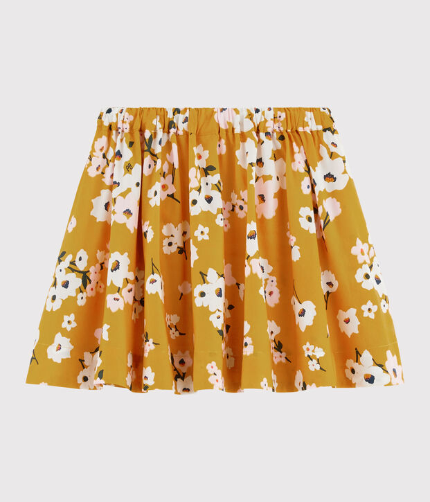Girls' poplin skirt yellow/multicolor