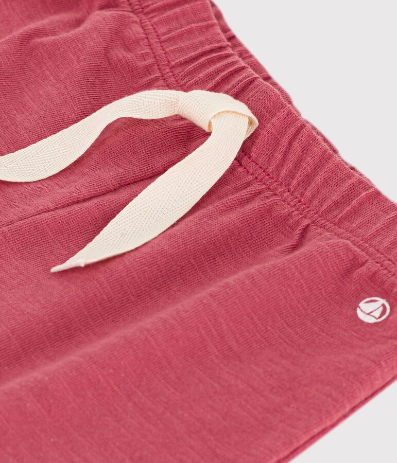 Babies' Plain Slub Jersey Shorts PAPI pink