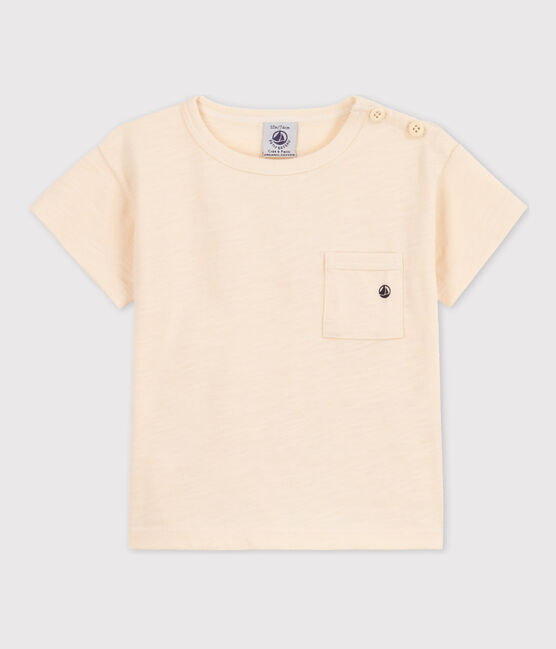 Babies' Short-Sleeved Slub Jersey T-Shirt AVALANCHE Ecru
