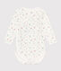 Babies' long-sleeved wrapover cotton bodysuit