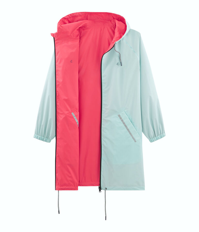 Women's reversible long windbreaker pink/blue