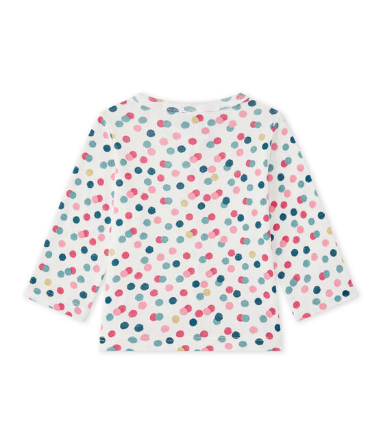 Baby girl's print cardigan MARSHMALLOW white/BABYLONE pink/MULTICO
