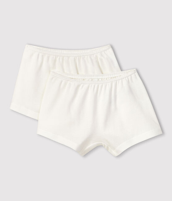 Girls' White Organic Cotton Hipsters - 2-Pack variante 1