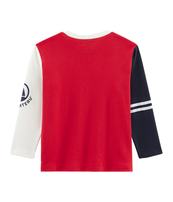 Boys' Long-Sleeved T-shirt TERKUIT red/MULTICO CN white