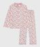 Children's buttoned printed cotton pyjamas MARSHMALLOW white/MULTICO white