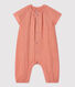 Babies' Plain Organic Cotton Gauze Long Playsuit