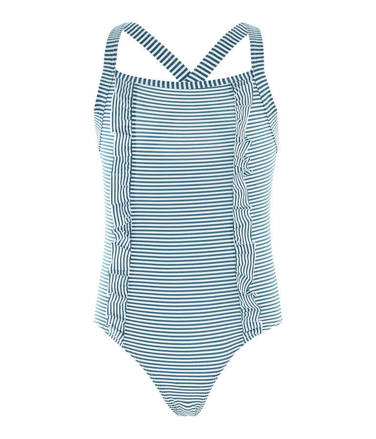 Girls' One-Piece Swimsuit green/white