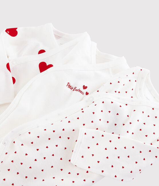 Babies' long-sleeved wrapover red heart pattern bodysuits - 3-Pack  variante 1