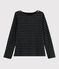 Women's shiny Breton Top NOIR black/NOIR ARGENT BRILLANT