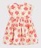 Children's short-sleeved floral cotton dress white/multicolor