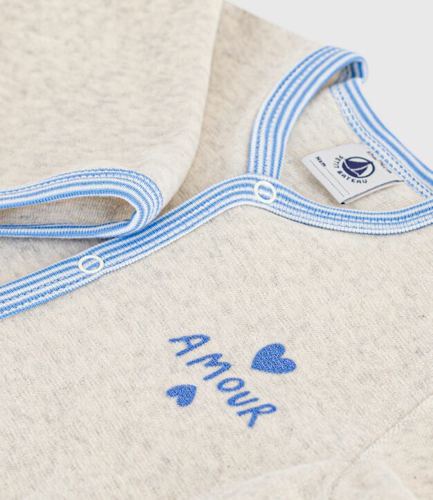 Babies' plain velour pyjama suit MONTELIMAR CHINE