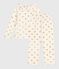 Children's golden heart-print velour pyjamas MILK /DORE