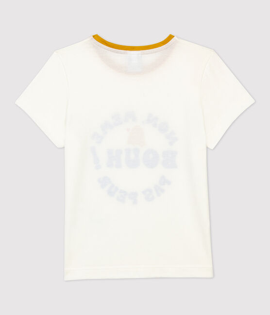 Girls' Short-Sleeved Cotton T-Shirt MARSHMALLOW white