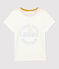 Girls' Short-Sleeved Cotton T-Shirt MARSHMALLOW white