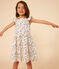 Girls' Sleeveless Printed Poplin Dress MARSHMALLOW white/MULTICO white