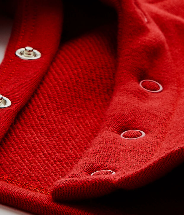 Baby boy's fleece overalls red