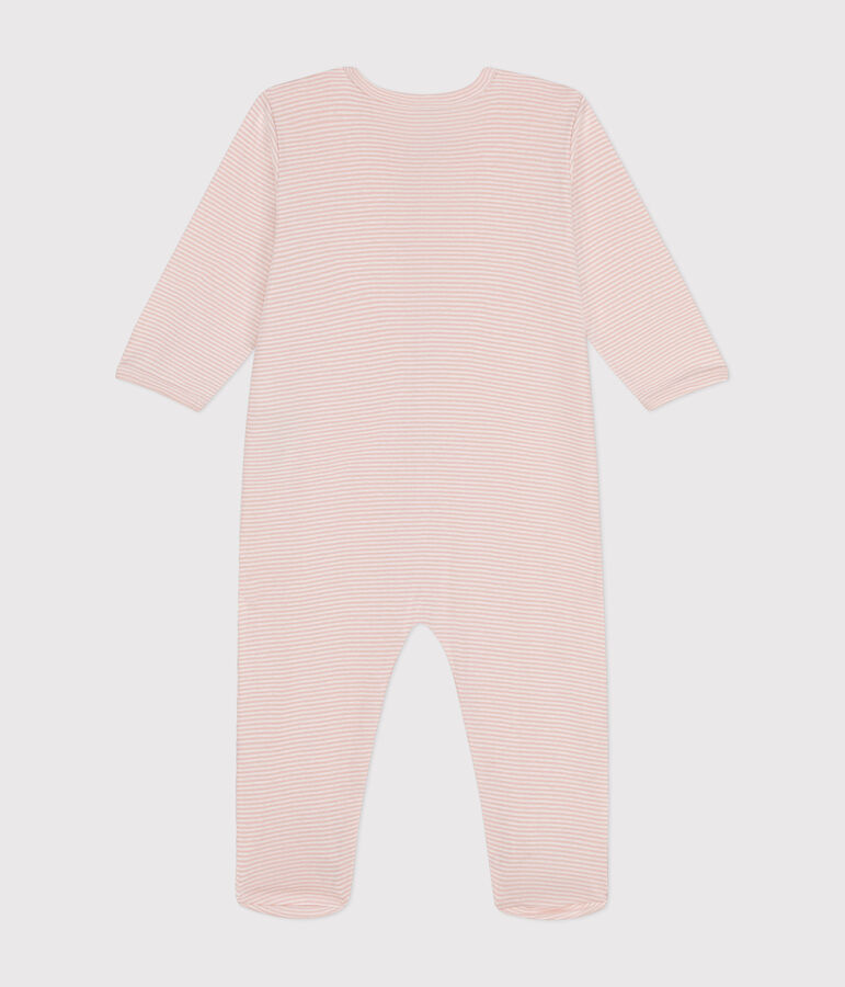 Babies' cotton pyjamas pink/white