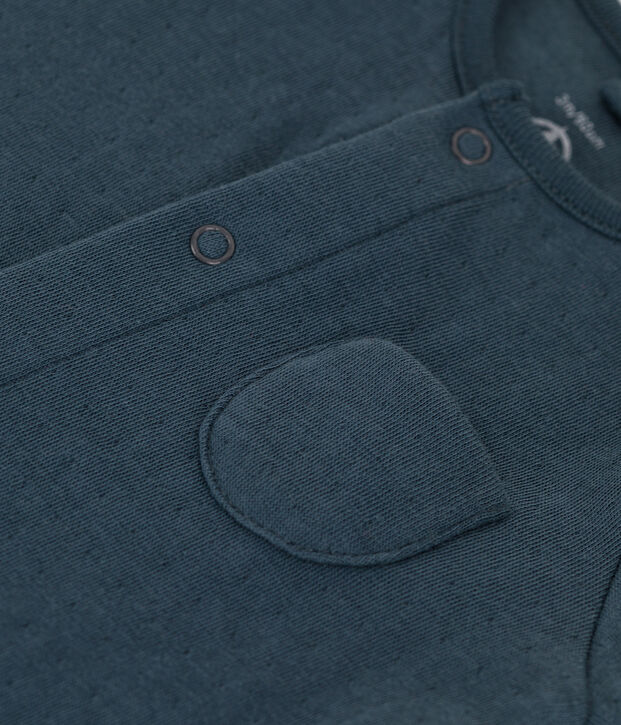 Babies' Plain Organic Tube Knit Long Playsuit grey