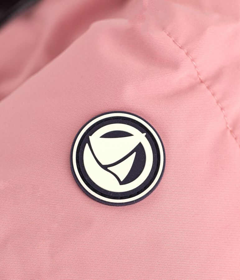 Babies' puffer jacket in plain polyester pink