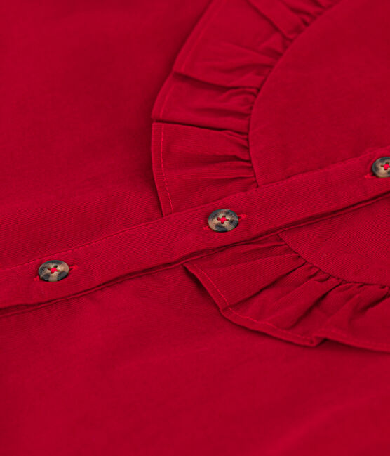 Girls' soft velvet blouse CORRIDA red