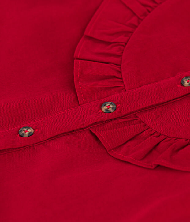 Girls' soft velvet blouse red