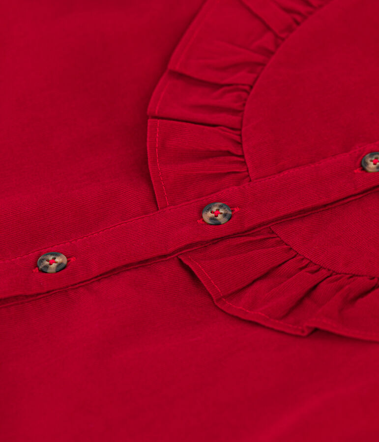 Girls' soft velvet blouse red