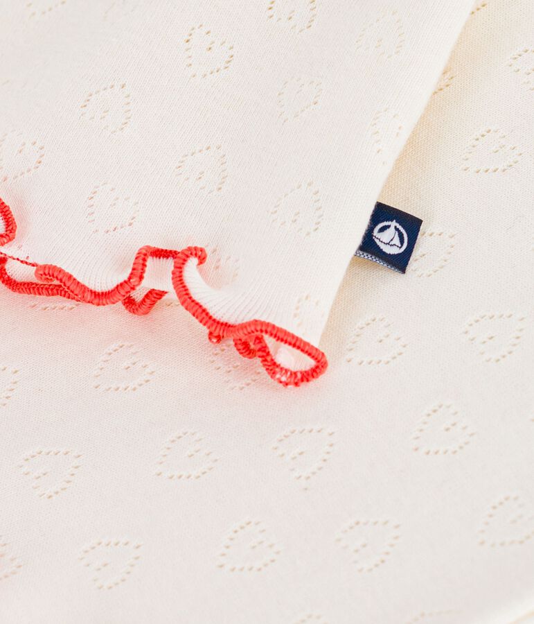 Children's short-sleeved cotton T-shirt Ecru