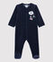 Babies' Navy Velour Sleepsuit blue