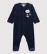 Babies' Navy Velour Sleepsuit