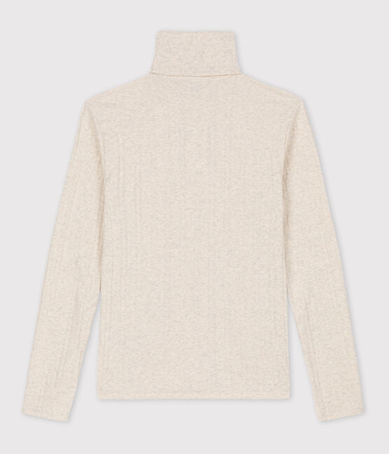 Iconic Roll Neck Patterned Knit T-shirt MONTELIMAR CHINE beige