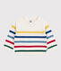 Babies' multi-coloured striped wool and cotton jumper