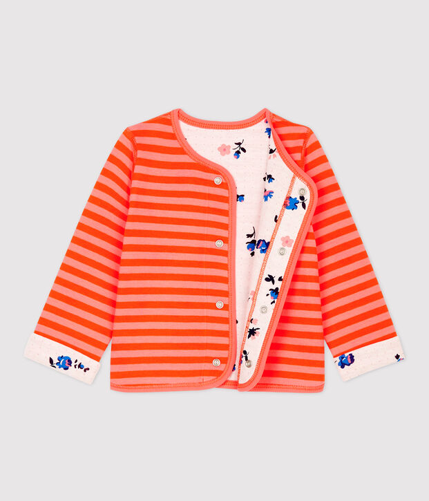 Babies' Reversible Cardigan orange/orange