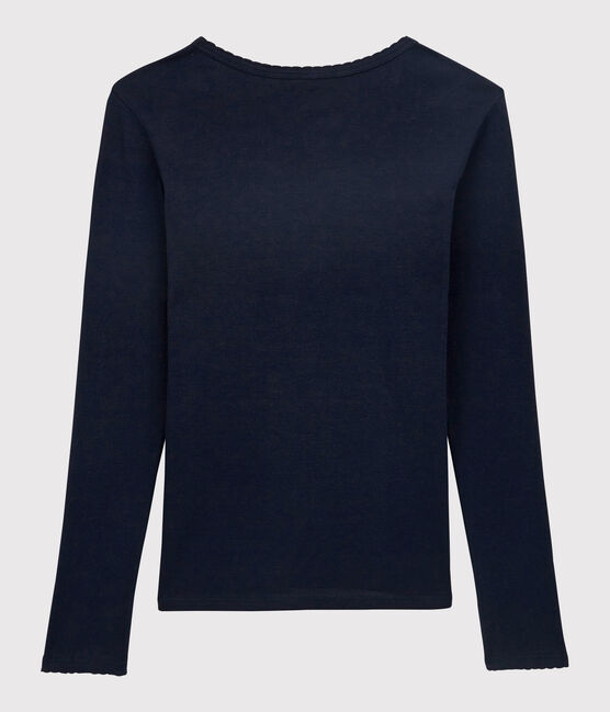 Women's Iconic Cocotte Stitch Cotton T-Shirt SMOKING blue