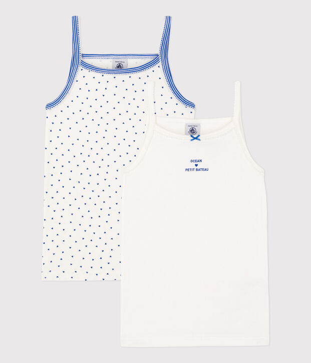 Girls' Cotton Strappy Vests - 2-Pack multicolor