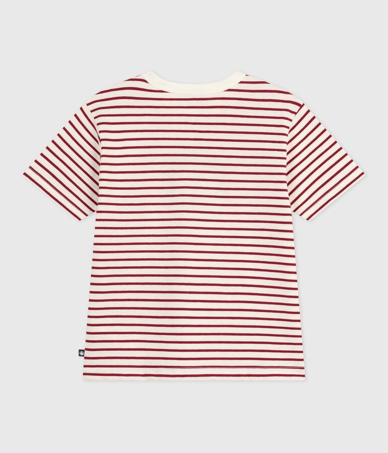 Children's short-sleeved printed T-shirt Ecru/red