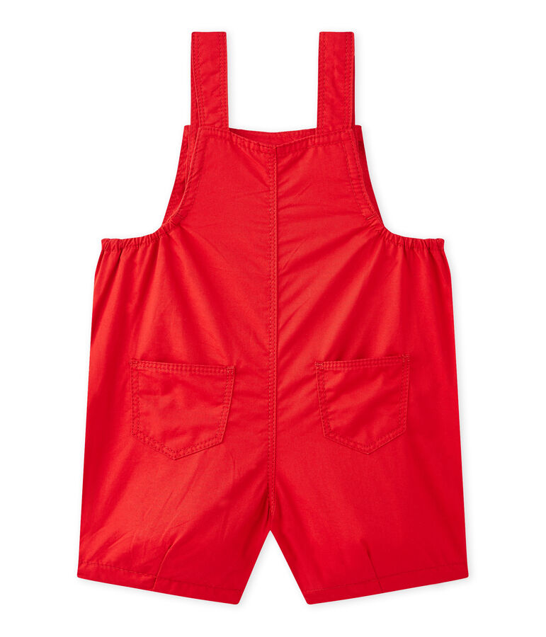 Baby boys' striped short dungarees red