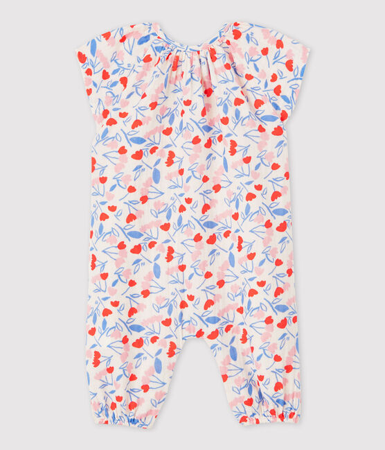 Baby Girls' Floral Organic Cotton Easy-Care Jumpsuit FLEUR pink/MULTICO white